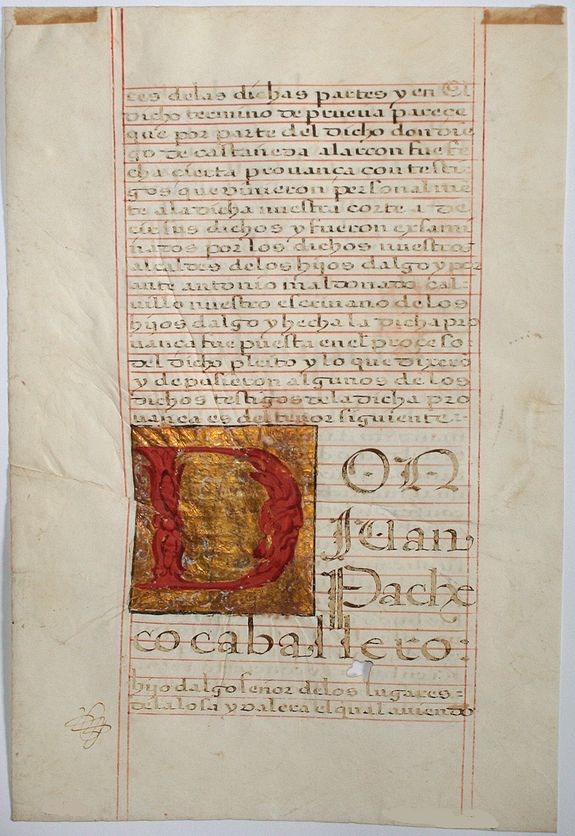 BOOK OF HOURS ?, Leaf from a Spanish manuscript., antique map, old maps