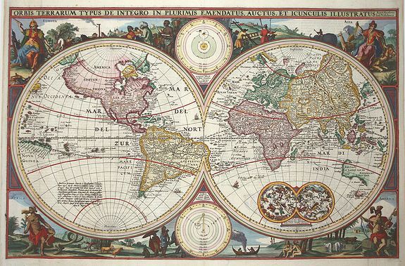 VISSCHER, N., Orbis Terrarum Typus de Integro .., antique map, old maps