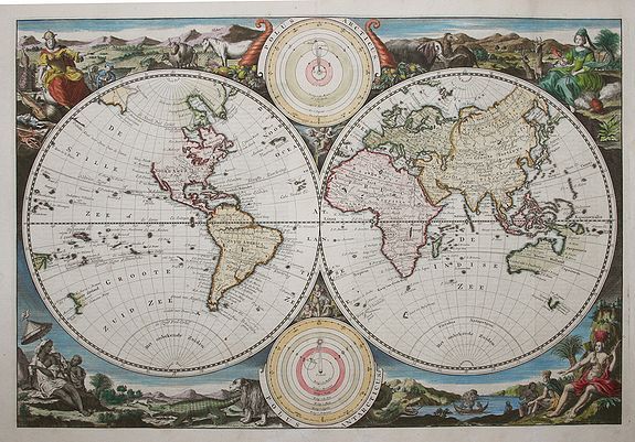 STOOPENDAAL,D., Untitled (World), antique map, old maps