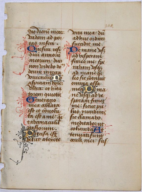 BOOK OF HOURS, Leaf on vellum from a manuscript Book of Hours., antique map, old maps