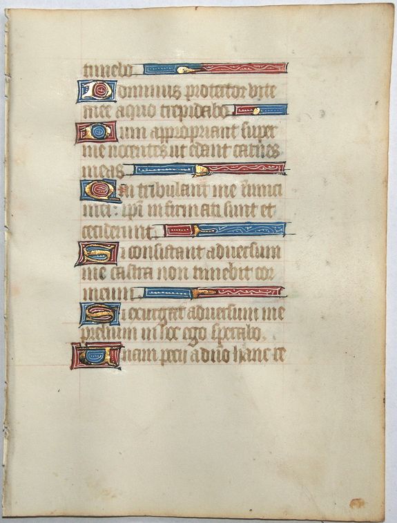 BOOK OF HOURS, Leaf on vellum from a manuscript Book of Hours., antique map, old maps