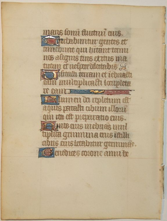 BOOK OF HOURS, Leaf on vellum from a manuscript Book of Hours., antique map, old maps