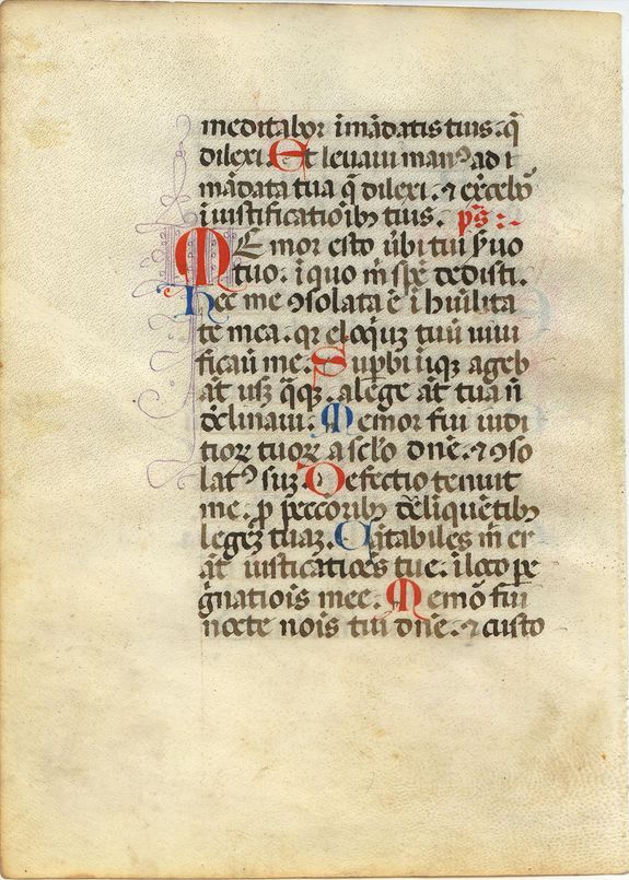 BOOK OF HOURS, Leaf on vellum from an Italian Book of Hours., antique map, old maps