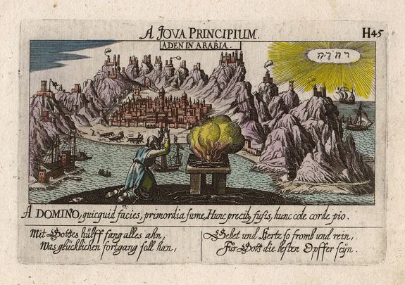 MEISNER, D., Aden in Arabia, antique map, old maps