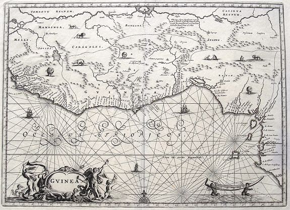 OGILBY, J., Guinea., antique map, old maps