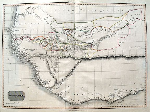 PINKERTON, J., Western Africa., antique map, old maps