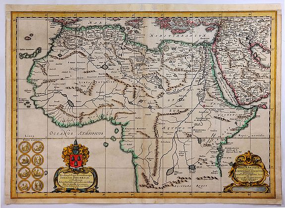 JANSSONIUS, J. /BLANKAART, N., Africae Antiquae, et quarundam Europae Asiaeque Adiacentium Regionum., antique map, old maps