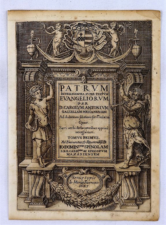 ANTONIUM, C., Patrum Intelligentia Super Textum Evangeliorum., antique map, old maps