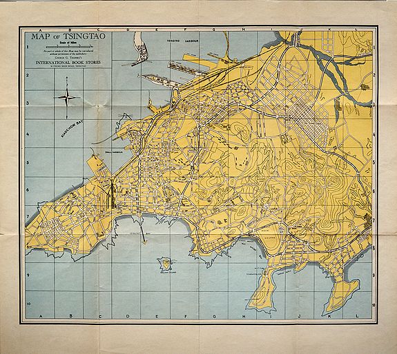 TELBERG, George, G., Map of Tsingtao., antique map, old maps