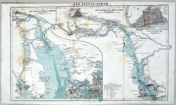 PETERMANN, A., Der Canton-Strom, meistens nach den Englischen Aufnahmen von 1840-1857., antique map, old maps
