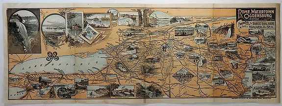 UNKNOWN., Bird's Eye View of the Tourists' Ideal Route from Niagara to the Sea., antique map, old maps