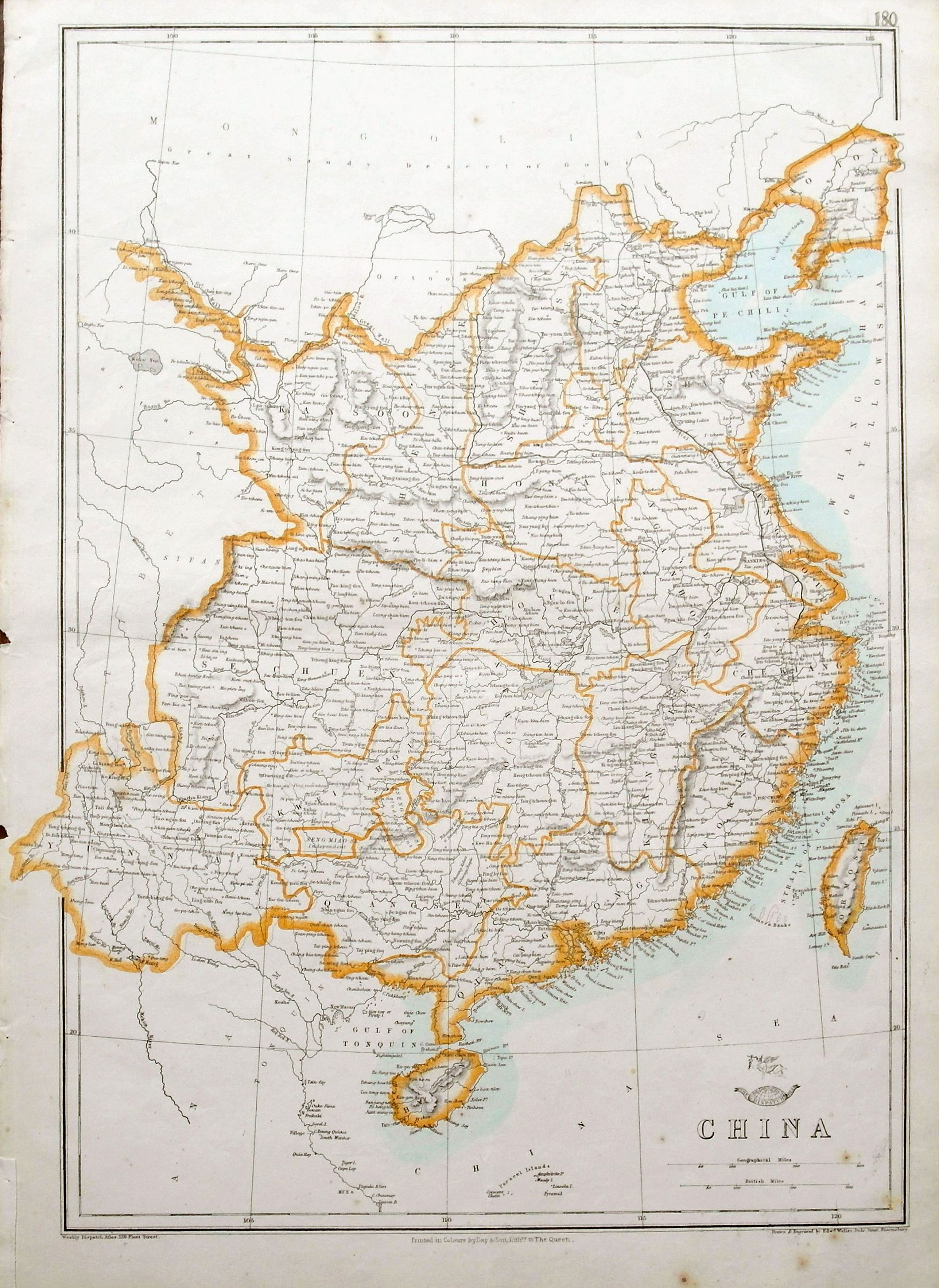 WELLER, E., China., antique map, old maps