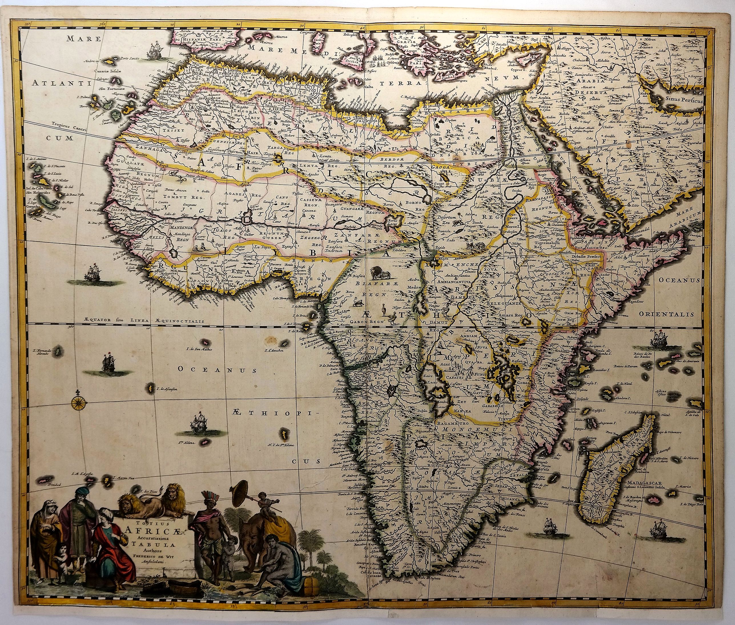 DE WIT, F., Totius Africae Accuratissima Tabula., antique map, old maps