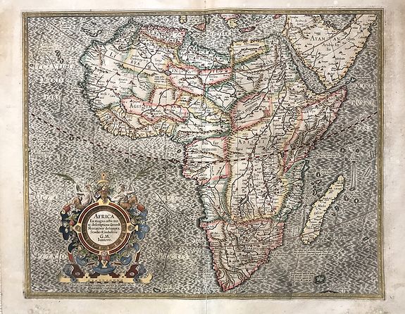 MERCATOR / HONDIUS., Africa ex magna orbis terre descriptione Gerardi Mercator., antique map, old maps