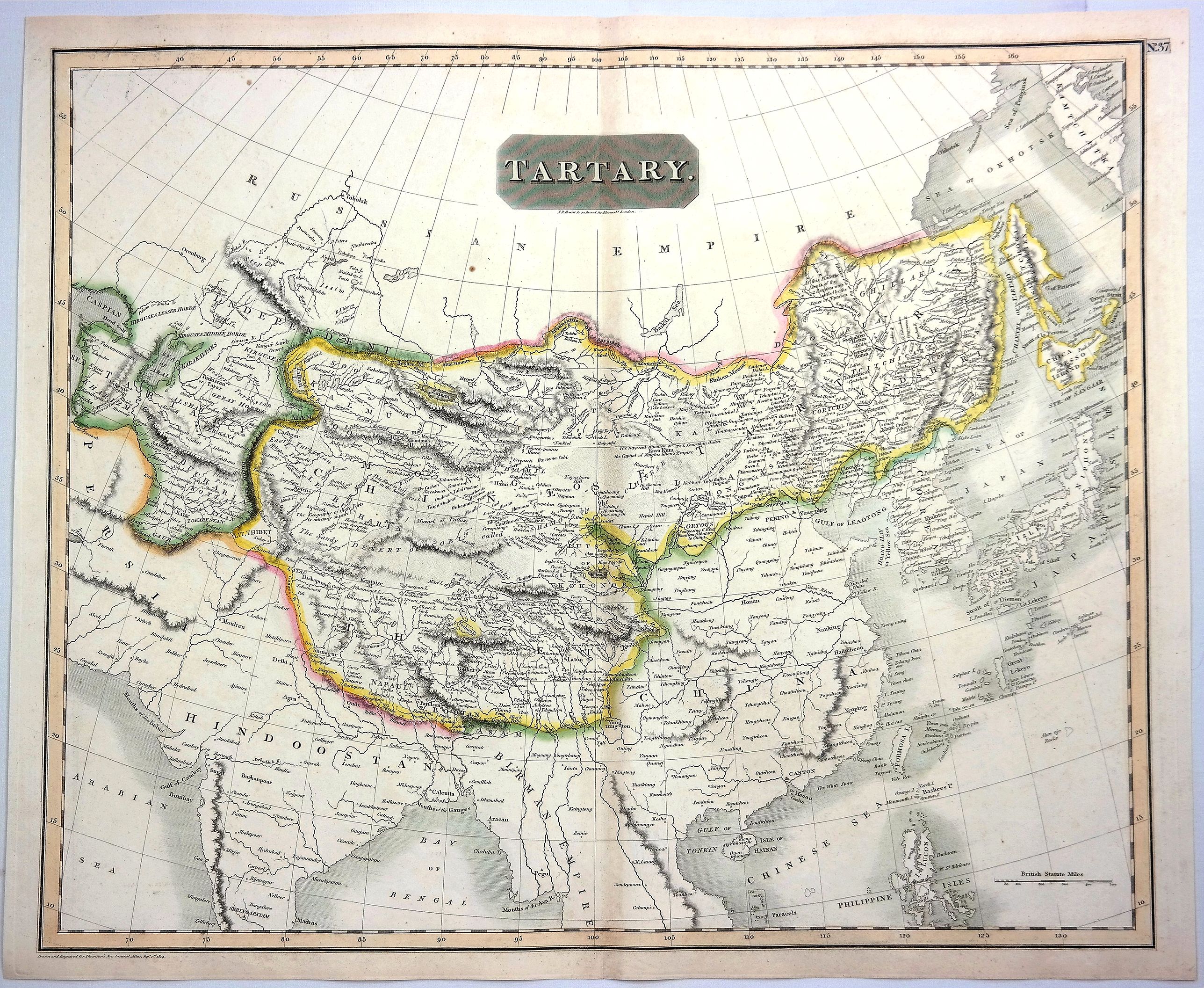THOMSON, J., Tartary., antique map, old maps