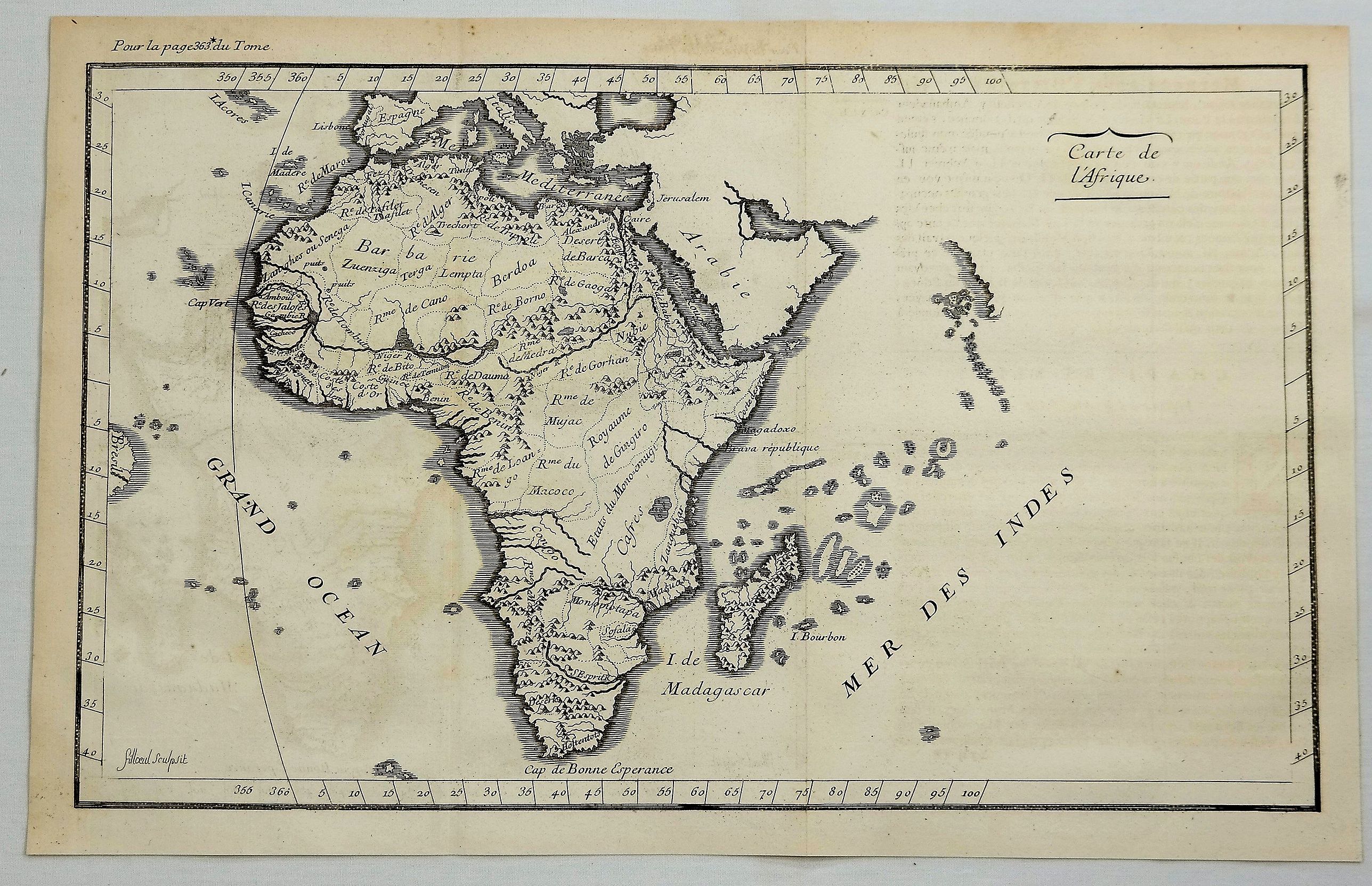 FILLOEUL, P., Carte De L’Africa., antique map, old maps