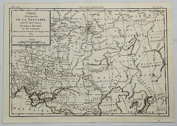 BRION DE LA TOUR, L., Carte d’Une Partie de la Tartarie Vers le sud Ouest et de la Russie ou des Contrees & Carte de la PARTIE Meridionale de la Tartarie. , antique map, old maps