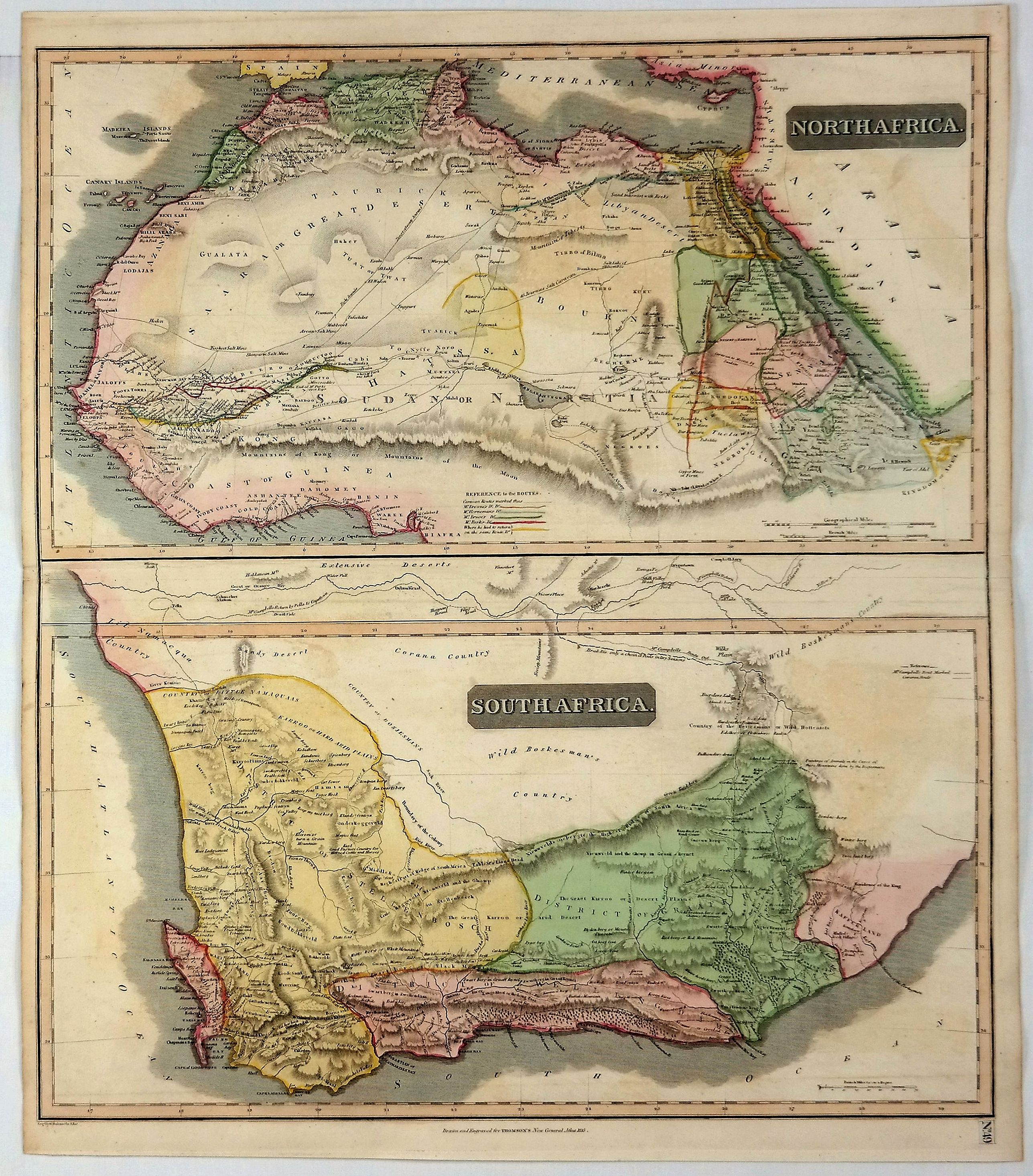 THOMSON, J., North Africa & South Africa., antique map, old maps