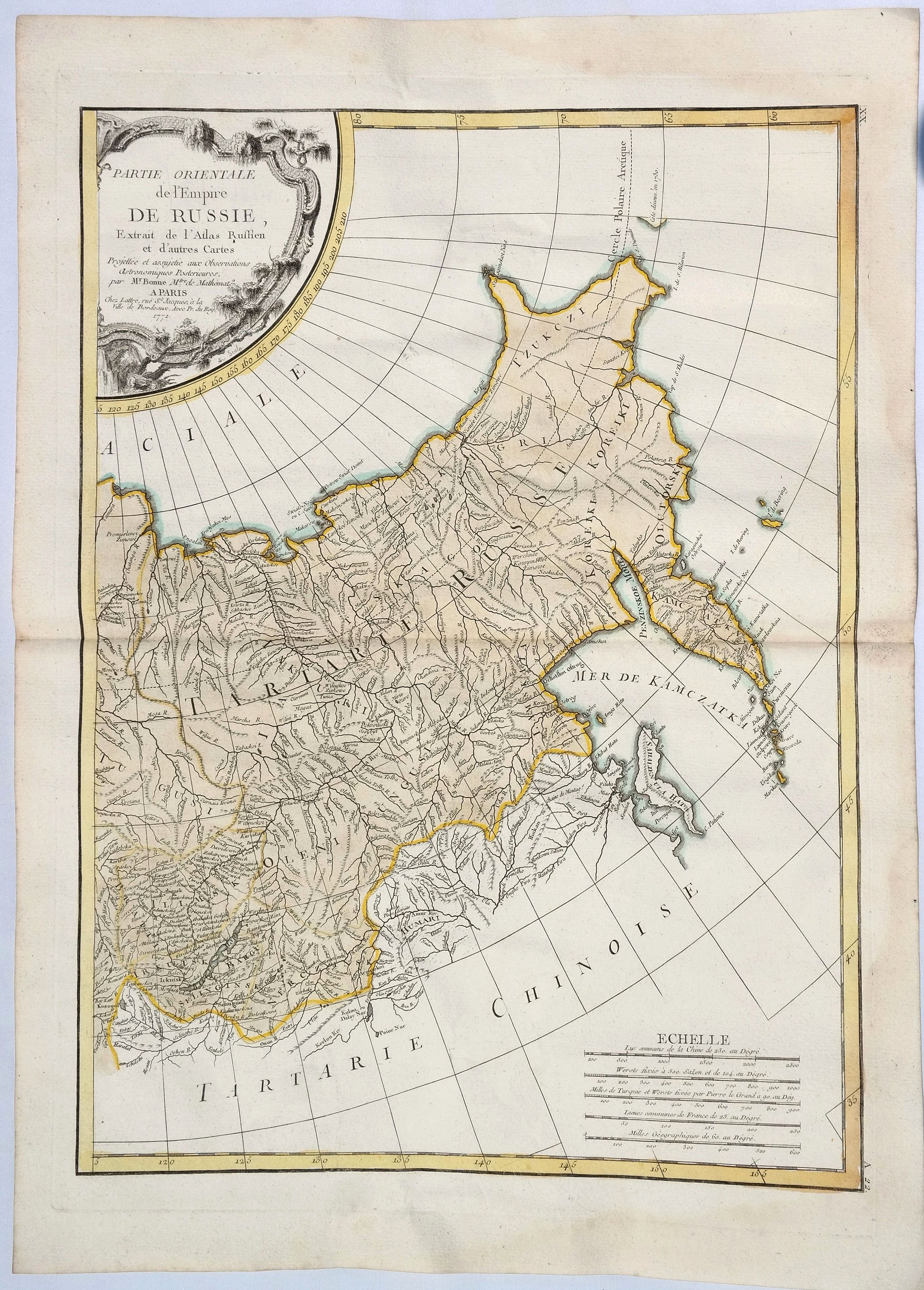 BONNE, R., Partie Orientale de l ’Empire de Russie. . ., antique map, old maps