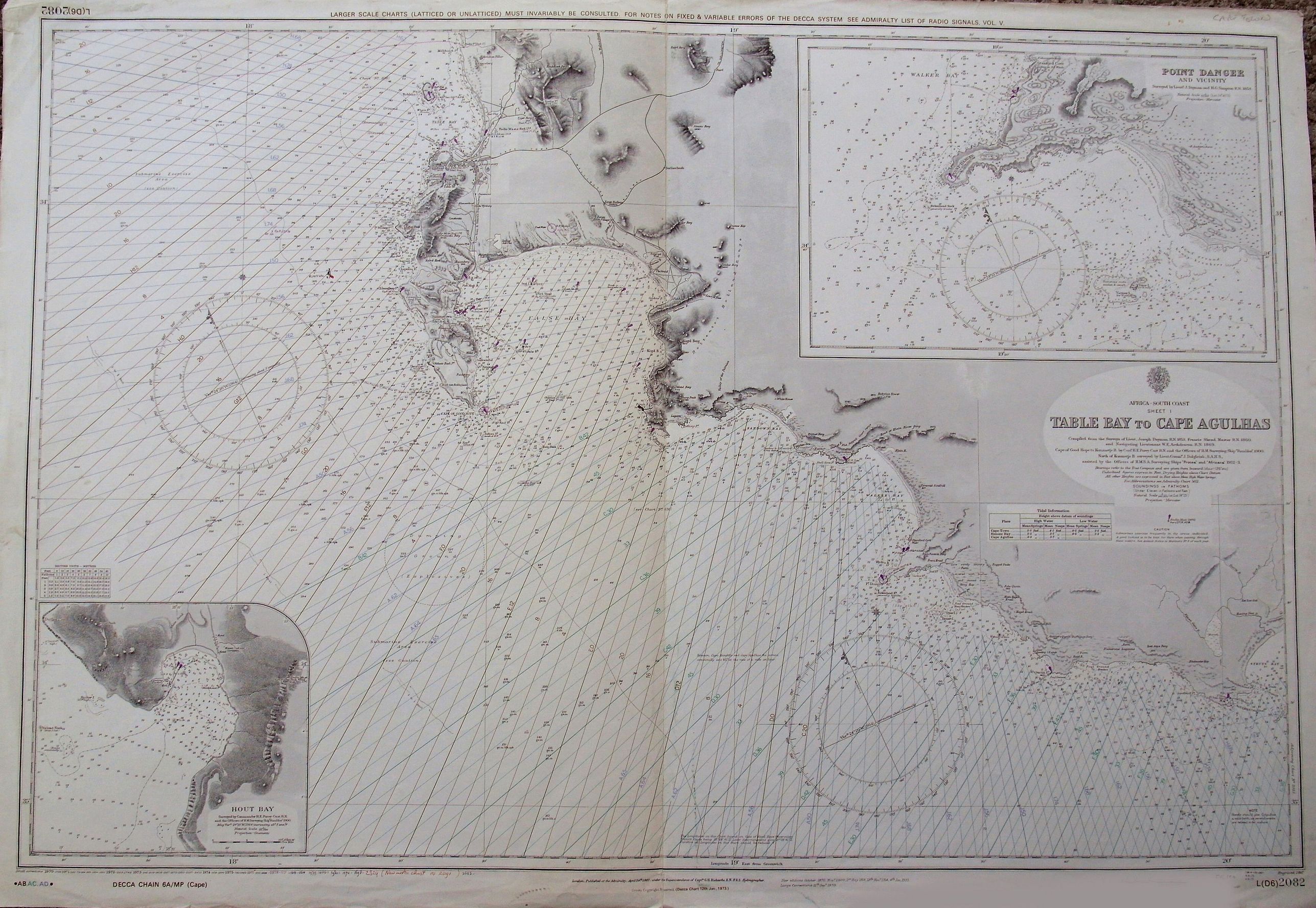 RICHARDS, G. H., Table Bay to Cape Agulhas., antique map, old maps