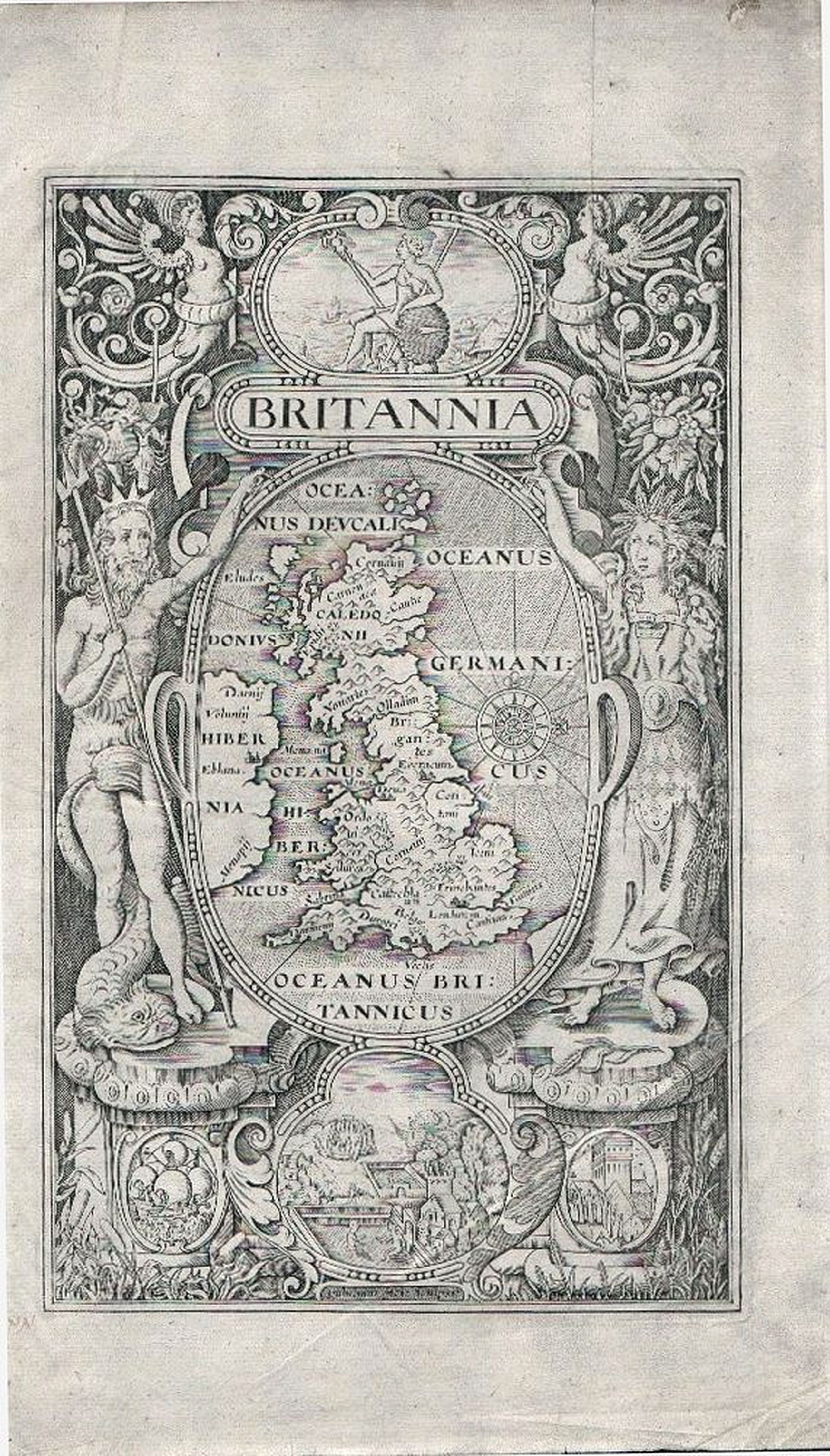 HOLE, William. , William Camden's 'Britannia'., antique map, old maps