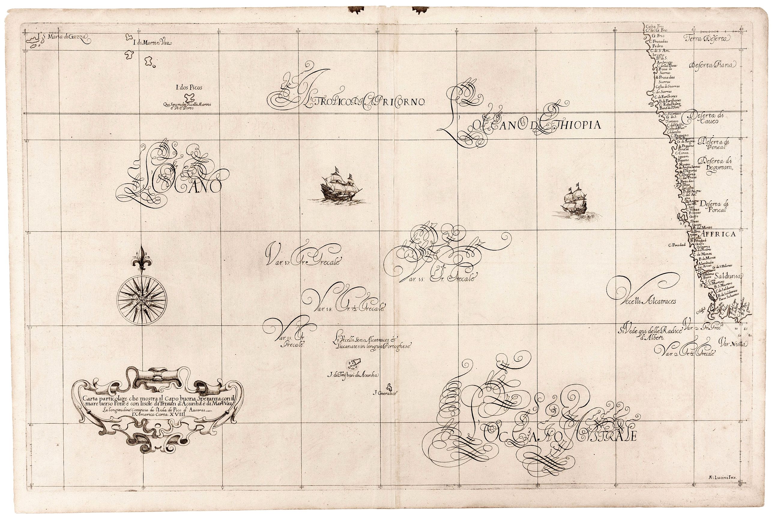 DUDLEY, R., Carta particolare che mostra il Capo buona Speranza., antique map, old maps