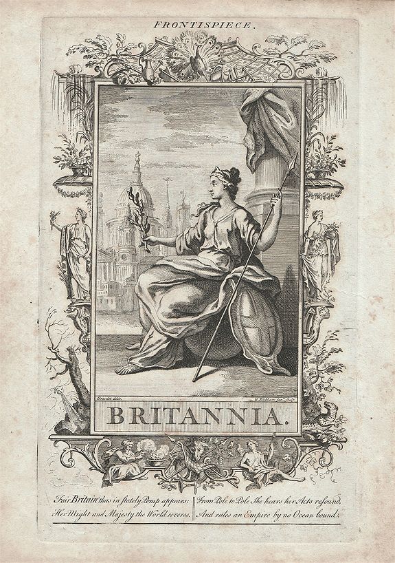 BICKHAM, George., Britannia., antique map, old maps