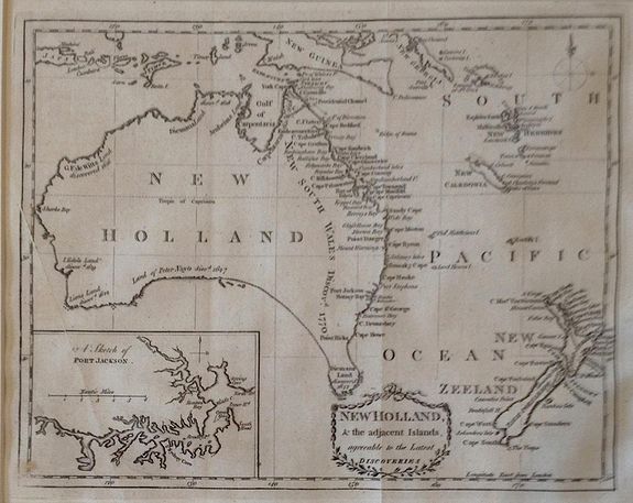 Kincaid., New Holland & the adjacent Islands , agreeable to the Latest Discoveries., antique map, old maps