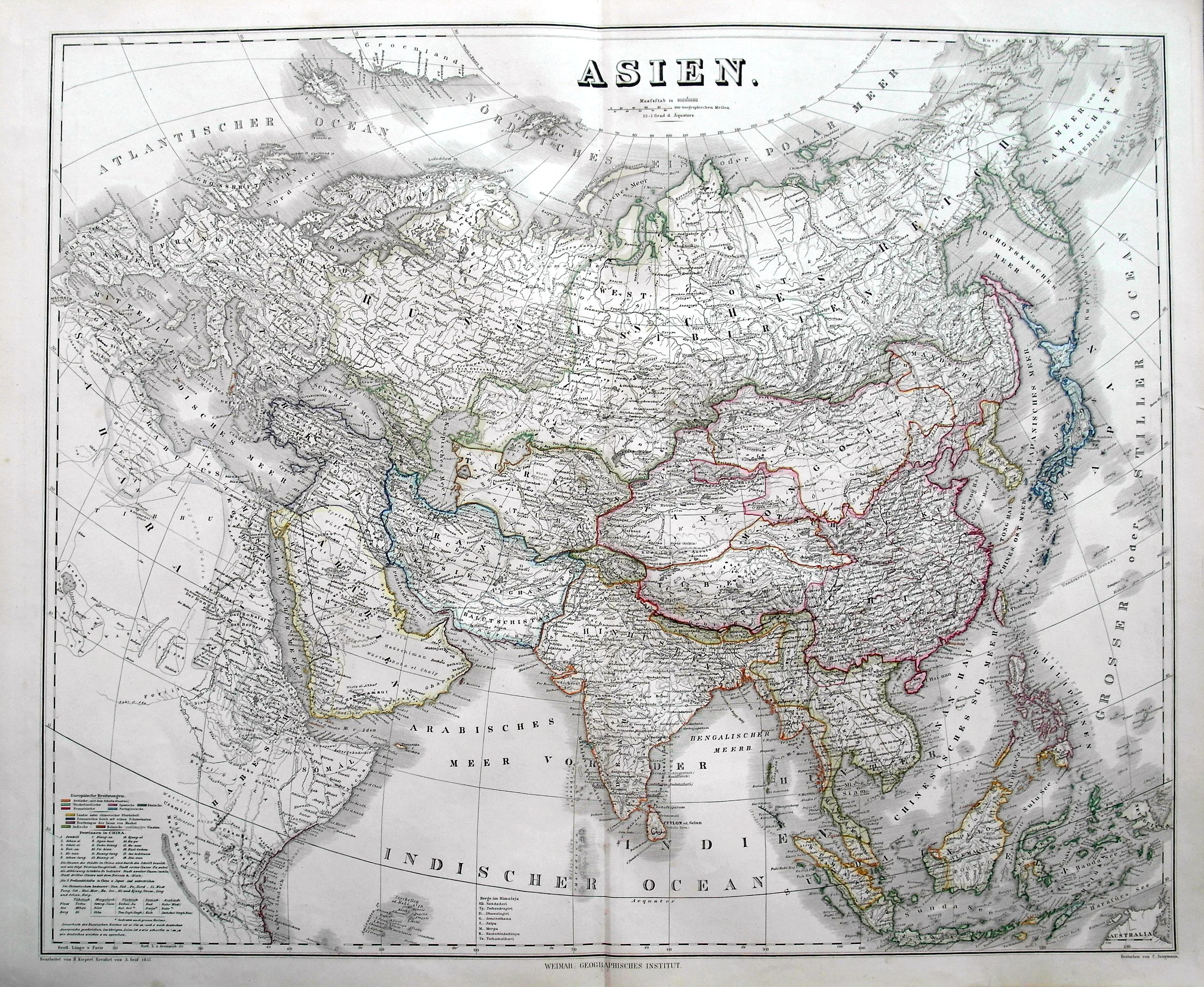 KIEPERT, H., Asien., antique map, old maps