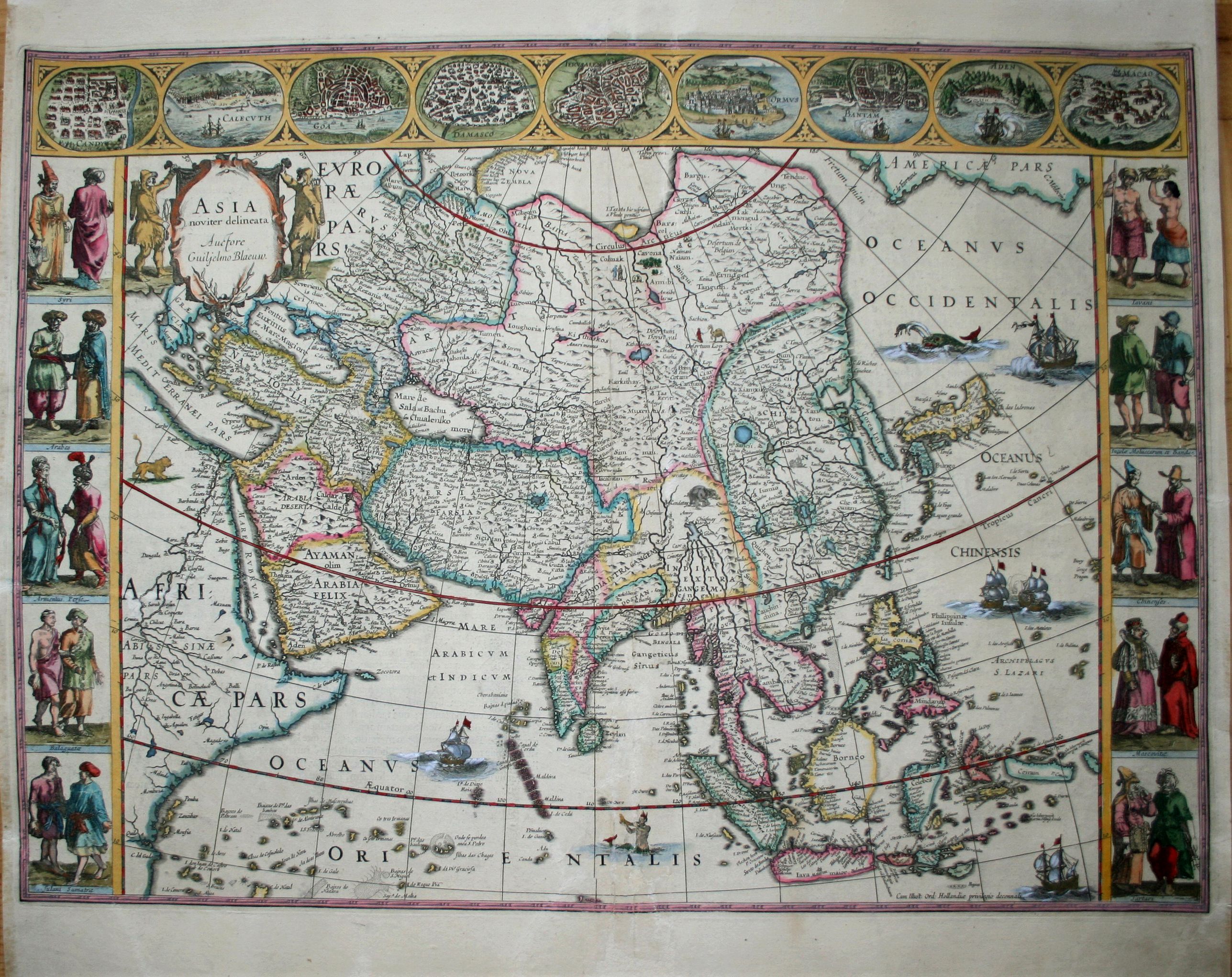 BLAEU, W., Asia Noviter Delineata., antique map, old maps