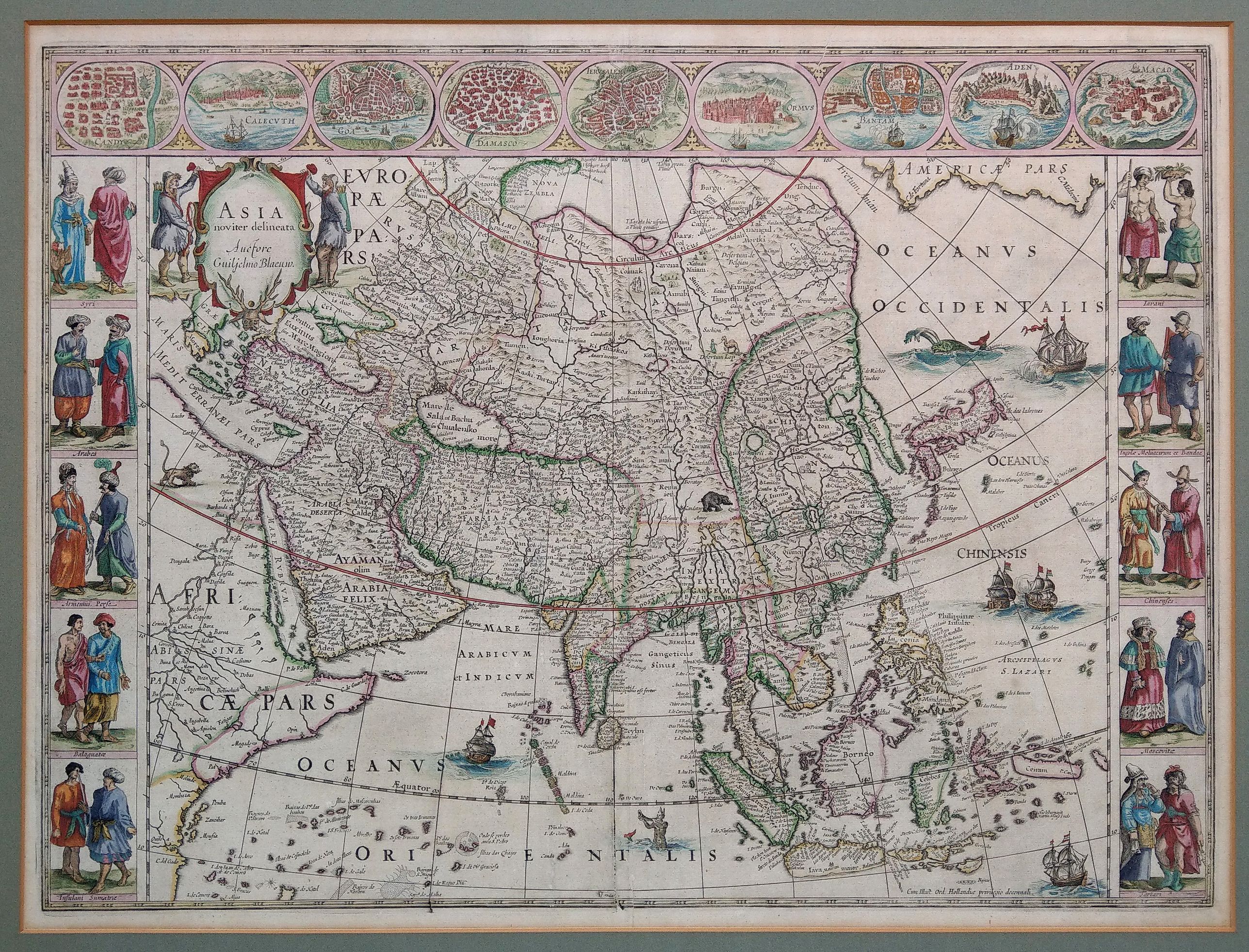 BLAEU, W.J., Asia noviter delineata Auctore Guiljelmo Blaeuw., antique map, old maps