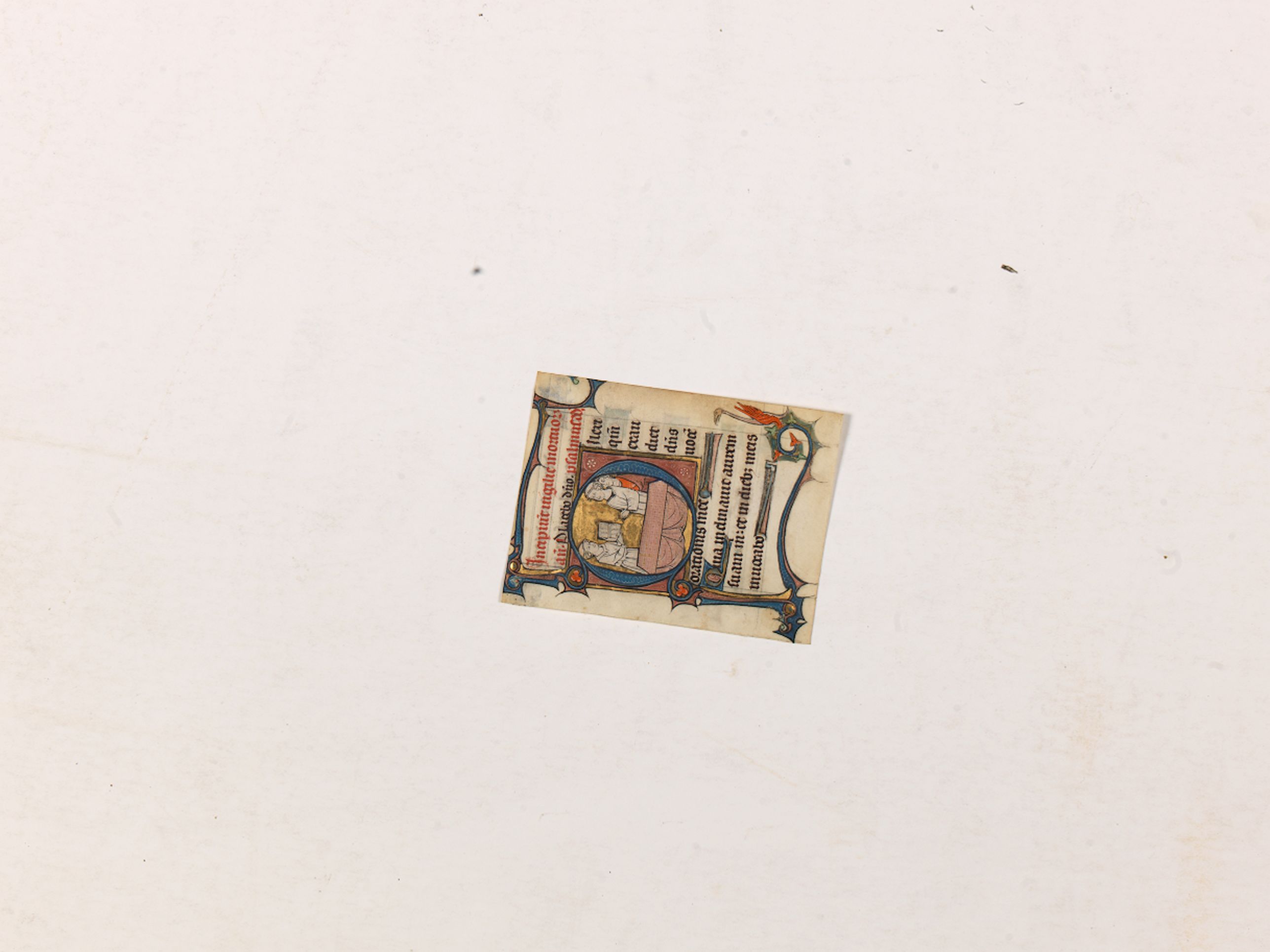ANONYMOUS., Page from a psalter., antique map, old maps