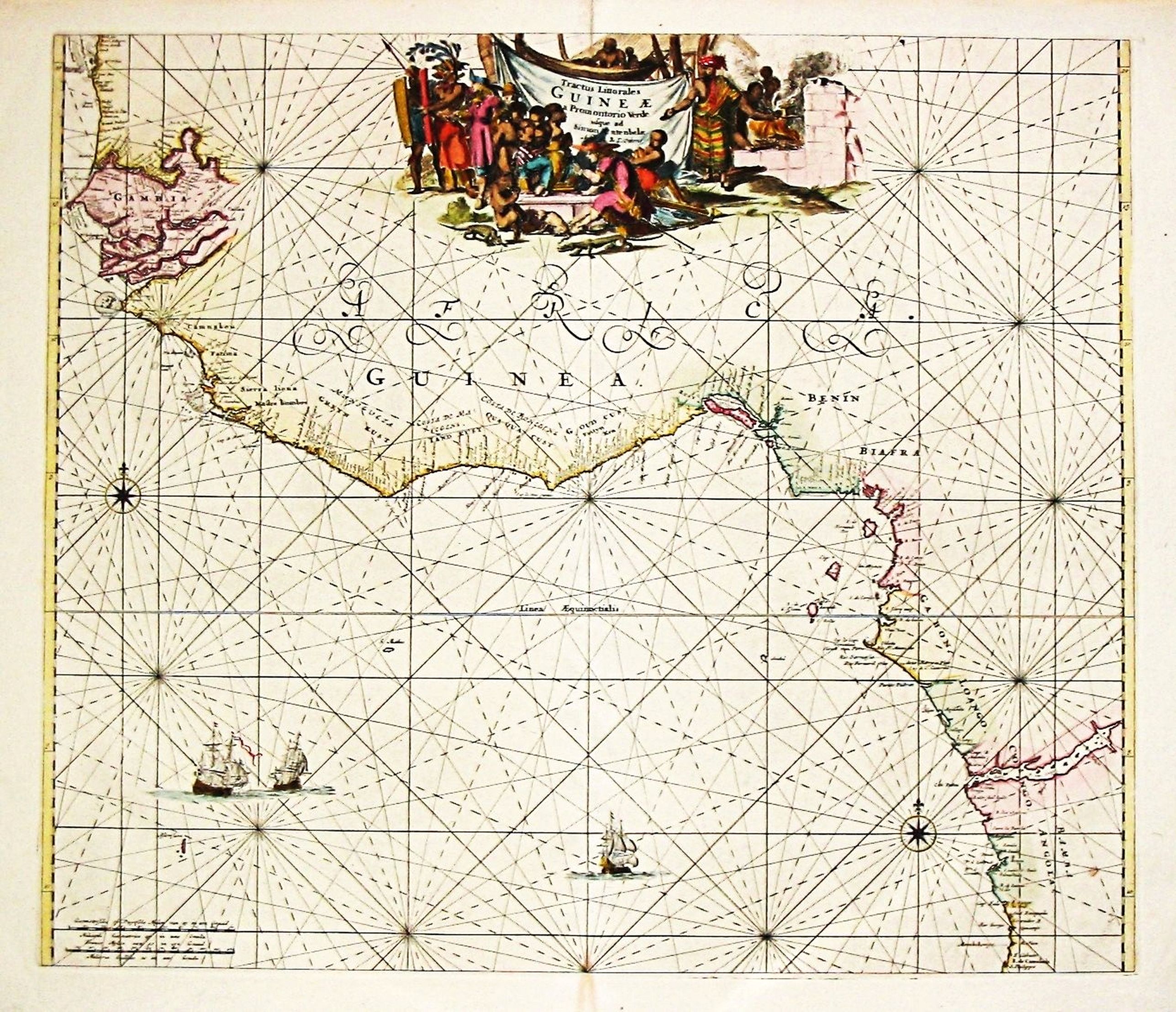 OTTENS, R. & J., Tractus Littorales Guinea a promontorio Verde., antique map, old maps