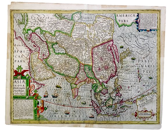 HONDIUS, J., Asiae Nova Descriptio., antique map, old maps
