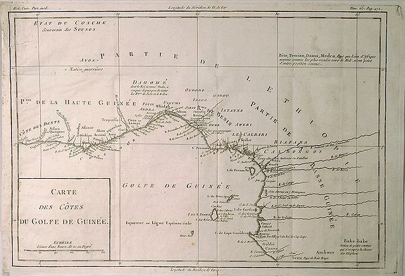 BELLIN, J., Carte des Cotes du Golfe de Guinee. , antique map, old maps