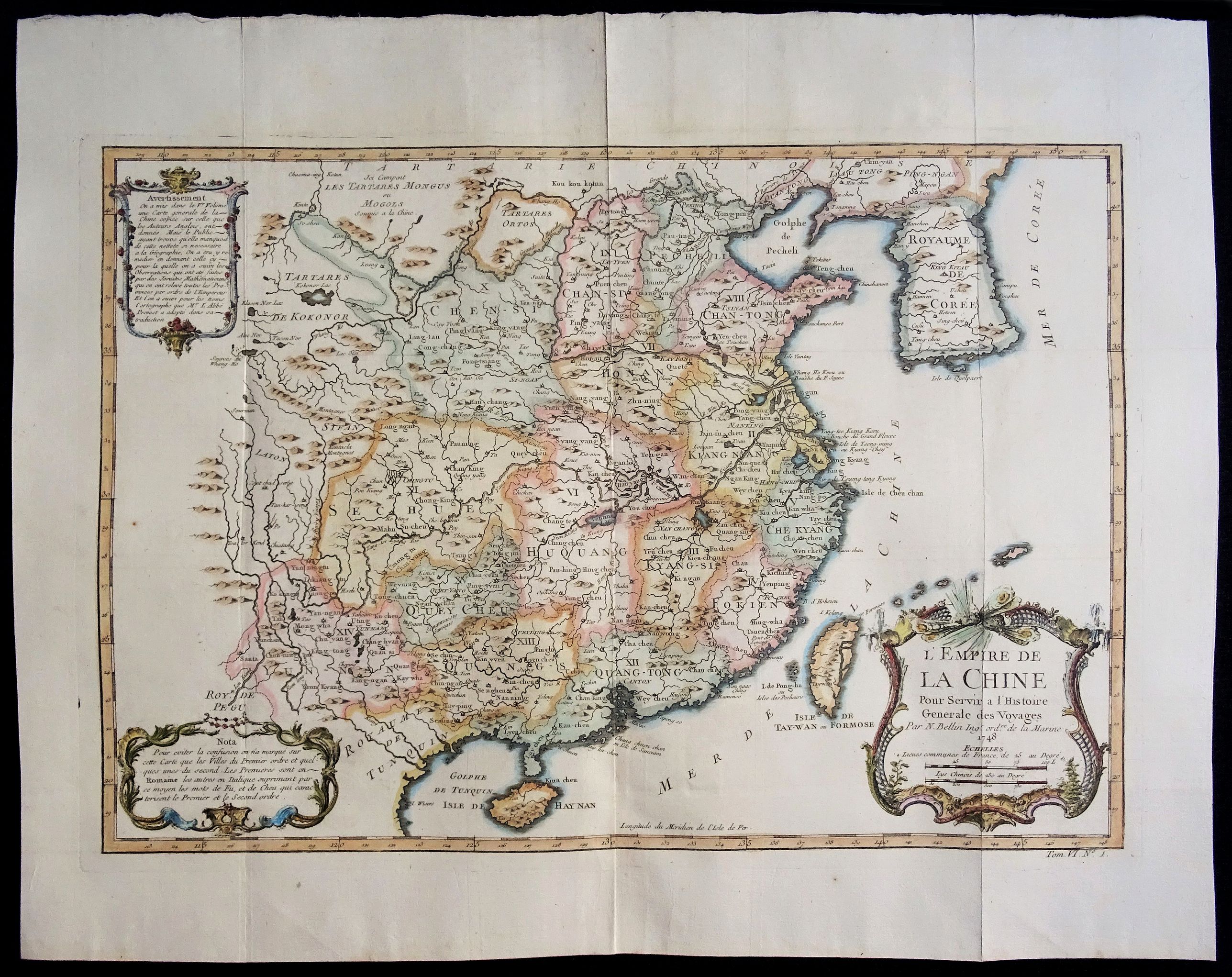 Bellin, J.N., l´Empire de la Chine., antique map, old maps