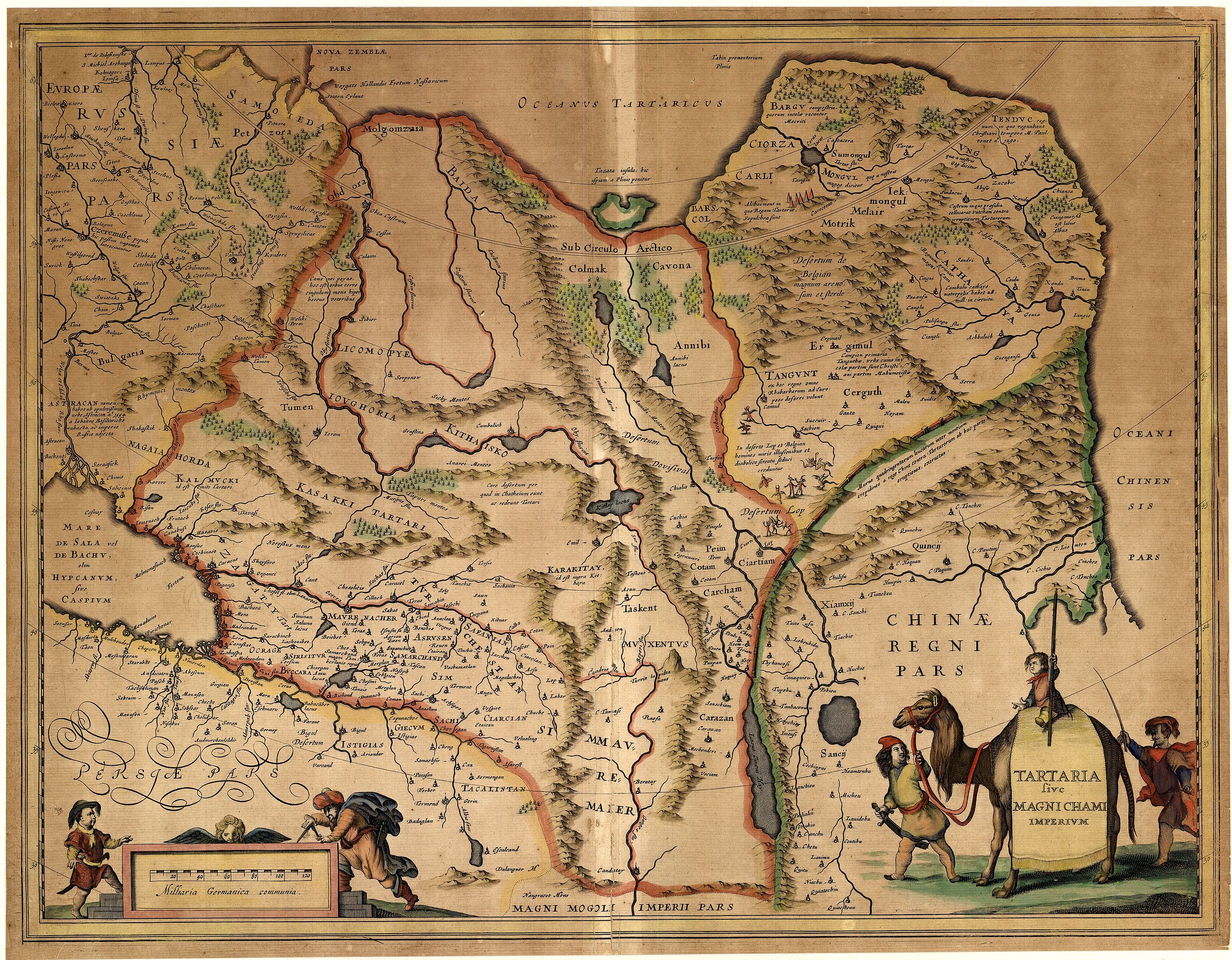 JANSSONIUS, J., Tartaria sive Magni Chami Imperium., antique map, old maps
