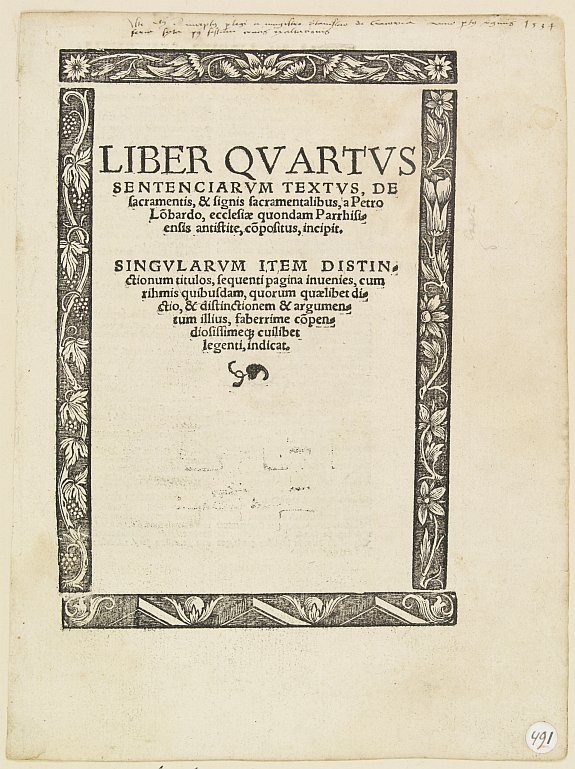 SCHARFFENBERG., Liber quartus sentetniarum..., antique map, old maps