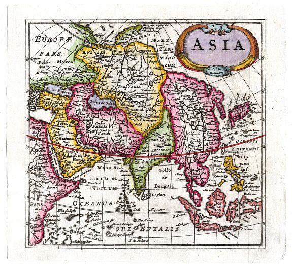 CLUVER., Asia., antique map, old maps