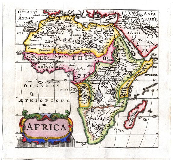 CLUVER., Africa., antique map, old maps