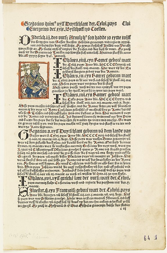 ERASMUS ?., Gregorius Quintus..., antique map, old maps