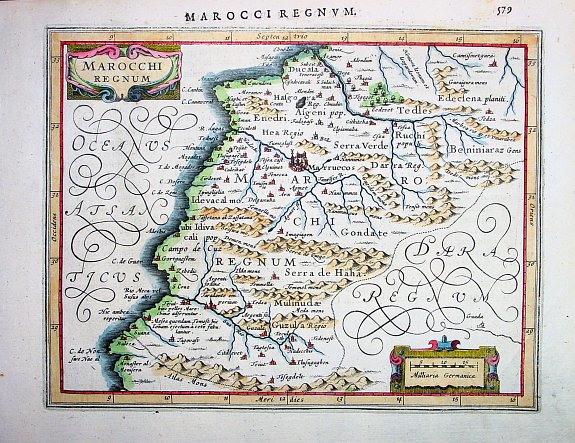 MERCATOR, G/JANSSON, J., MAROCCHI REGNUM, antique map, old maps