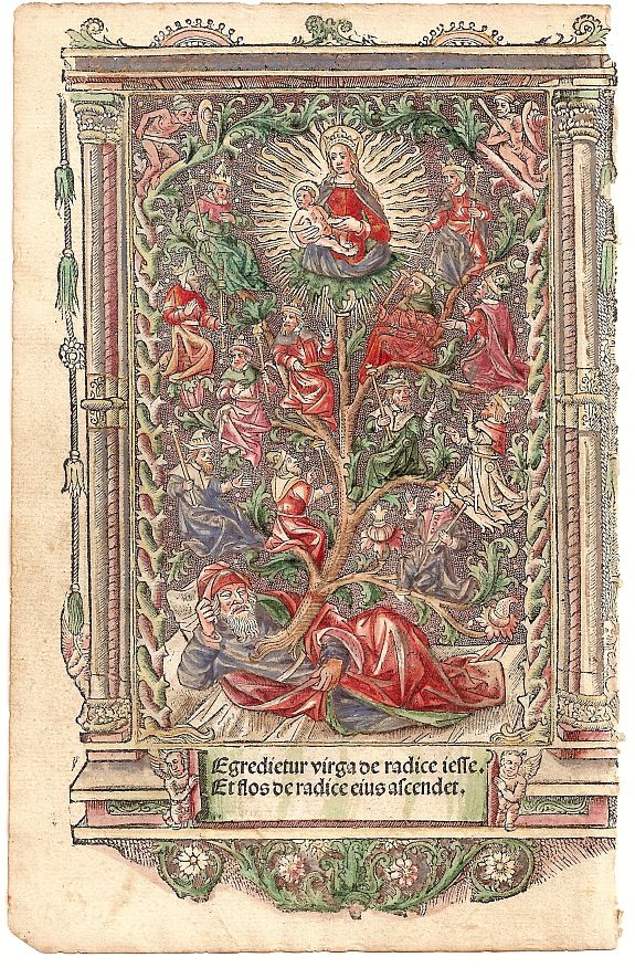 Higman for Simon Vestre, Printed leaf from a Book of Hours., antique map, old maps