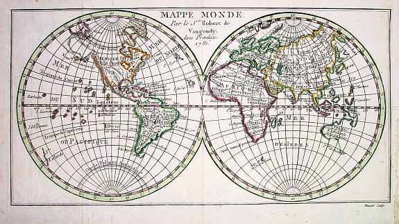VAUGONDY, R., MAPPE MONDE par le..., antique map, old maps