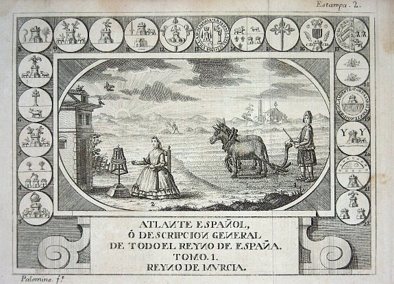 PALOMINO, J. F., Atlante Espanol, ó descripcion general de todo el reyno de Espana, antique map, old maps