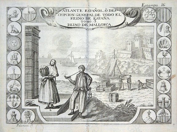 PALOMINO, J. F., Atlante Espanol, ó descripcion general de todo el reyno de Espana , antique map, old maps
