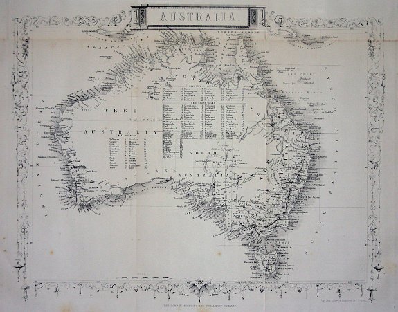 RAPKIN, J., Australia., antique map, old maps