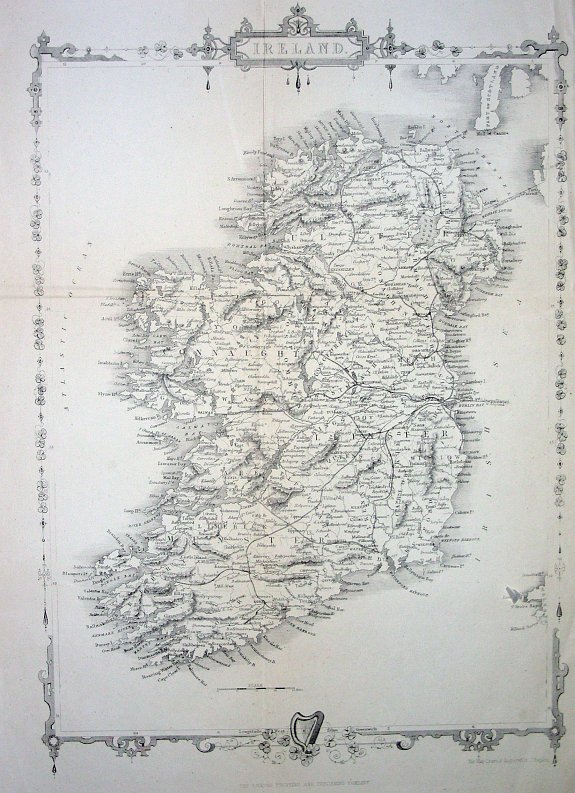 RAPKIN, J., Ireland, antique map, old maps