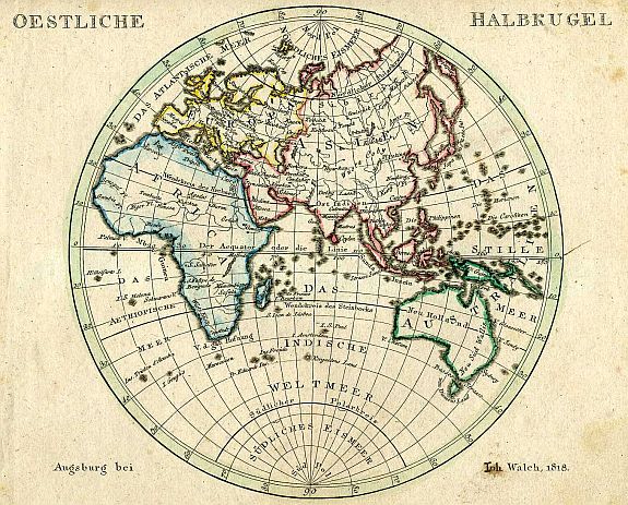 WALCH, J., OESTLICHE HALBKUGEL, antique map, old maps