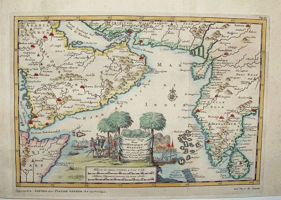 VAN der Aa, Pieter, Scheep-Togt door Don Henrique de Menezes..., antique map, old maps